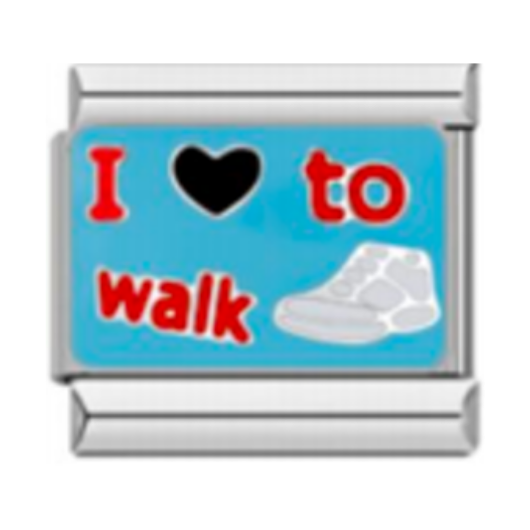 I Love To Walk Charm