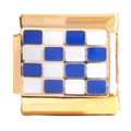 Checkered Charm- Blue and White