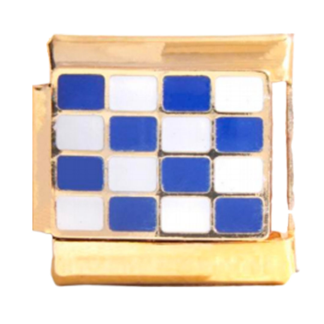 Checkered Charm- Blue and White