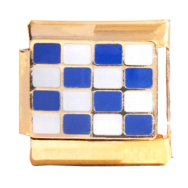 Checkered Charm- Blue and White