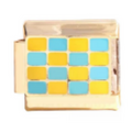 Checkered Charm- Blue and Yellow