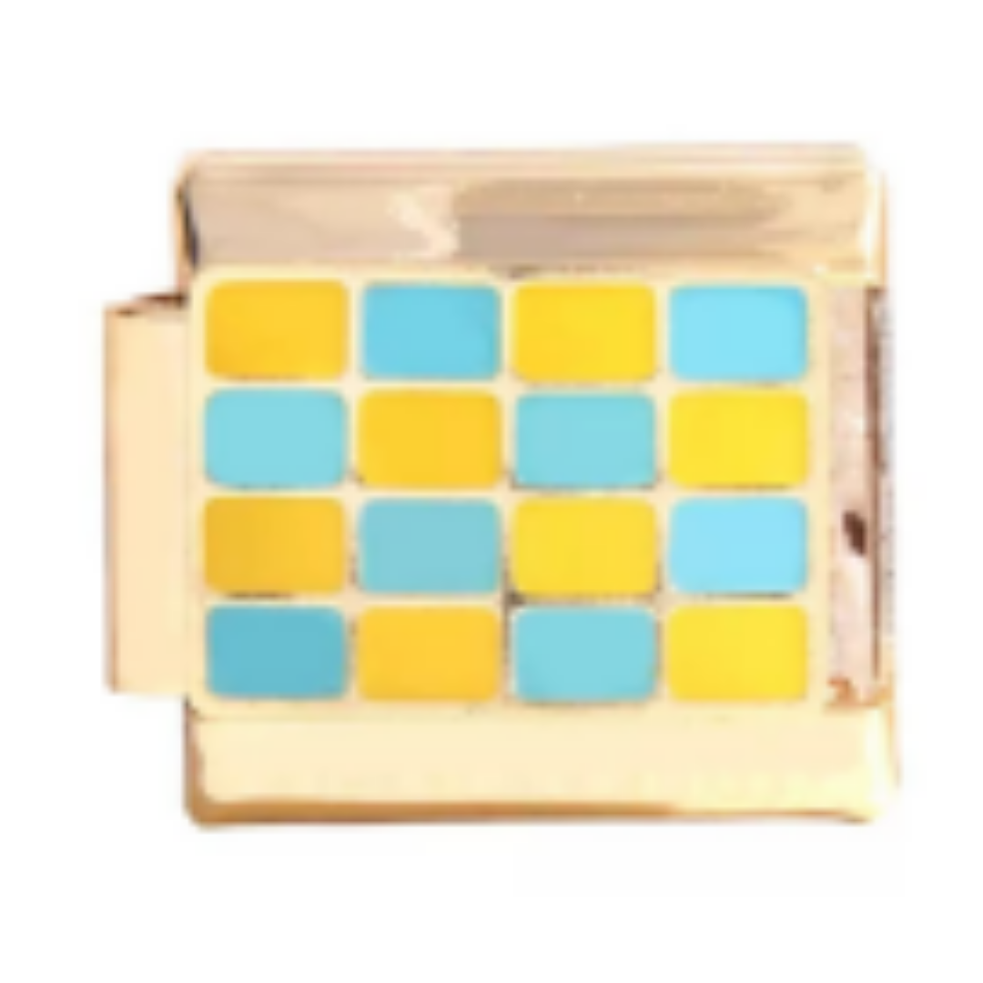 Checkered Charm- Blue and Yellow