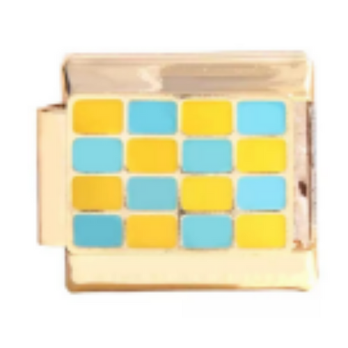 Checkered Charm- Blue and Yellow