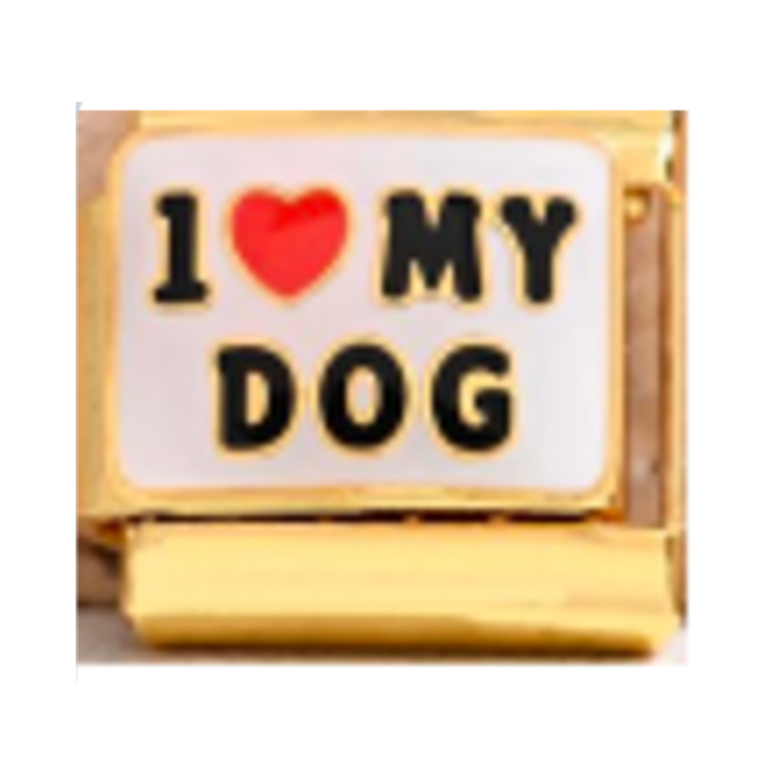 I Love My Dog Charm